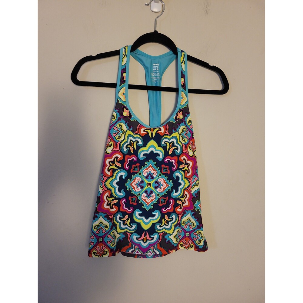 Title Nine Multicolor Tankini Top Sz S Beach Vacation Sporty
